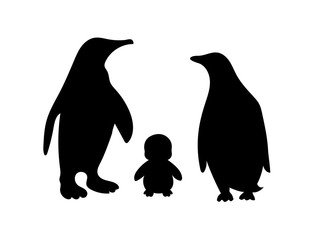 Penguin symbol family loyalty. Animal vector illustration