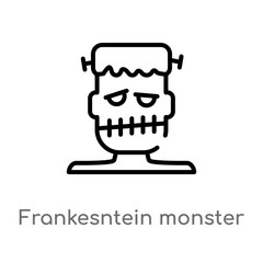 outline frankesntein monster vector icon. isolated black simple line element illustration from other concept. editable vector stroke frankesntein monster icon on white background