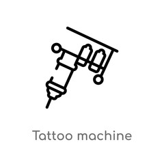 outline tattoo machine vector icon. isolated black simple line element illustration from other concept. editable vector stroke tattoo machine icon on white background