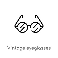 outline vintage eyeglasses vector icon. isolated black simple line element illustration from other concept. editable vector stroke vintage eyeglasses icon on white background