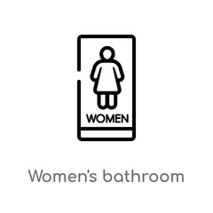 outline women's bathroom vector icon. isolated black simple line element illustration from other concept. editable vector stroke women's bathroom icon on white background