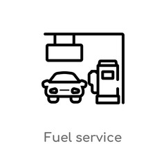 outline fuel service vector icon. isolated black simple line element illustration from other concept. editable vector stroke fuel service icon on white background