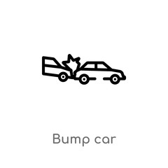 outline bump car vector icon. isolated black simple line element illustration from other concept. editable vector stroke bump car icon on white background