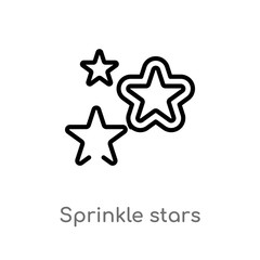 outline sprinkle stars vector icon. isolated black simple line element illustration from party concept. editable vector stroke sprinkle stars icon on white background