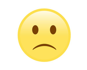 vector isolated yellow sad and unhappy face icon