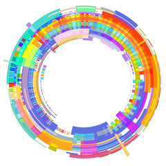 Fototapeta premium Circle of colored geometric shapes