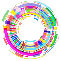 Obraz premium Circle of colored geometric shapes