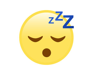 vector isolated yellow napping face flat icon