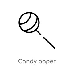 outline candy paper vector icon. isolated black simple line element illustration from party concept. editable vector stroke candy paper icon on white background