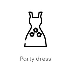 outline party dress vector icon. isolated black simple line element illustration from party concept. editable vector stroke party dress icon on white background