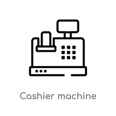 outline cashier machine vector icon. isolated black simple line element illustration from payment concept. editable vector stroke cashier machine icon on white background