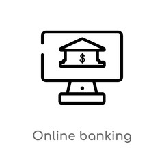 outline online banking vector icon. isolated black simple line element illustration from payment concept. editable vector stroke online banking icon on white background
