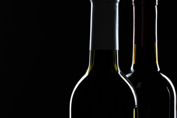 Wine bottle mockup. Front view.