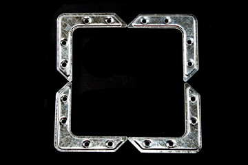 metal mounting bracket isolated on black background