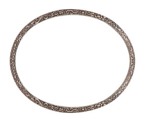 Silver frame for paintings, mirrors or photo isolated on white background	