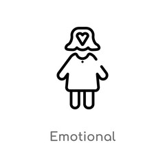 outline emotional vector icon. isolated black simple line element illustration from people concept. editable vector stroke emotional icon on white background
