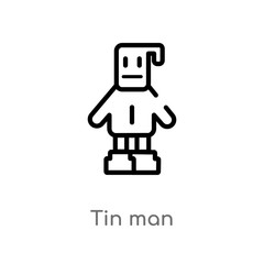 Fototapeta premium outline tin man vector icon. isolated black simple line element illustration from people concept. editable vector stroke tin man icon on white background