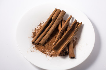 cinnamon stick isolated on white background