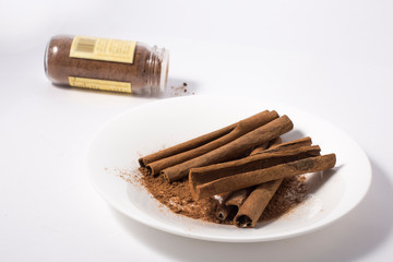 cinnamon stick isolated on white background