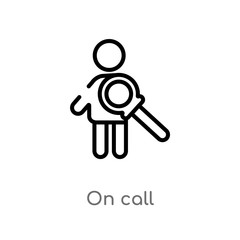 outline on call vector icon. isolated black simple line element illustration from people concept. editable vector stroke on call icon on white background