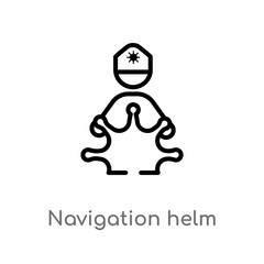 outline navigation helm vector icon. isolated black simple line element illustration from people concept. editable vector stroke navigation helm icon on white background