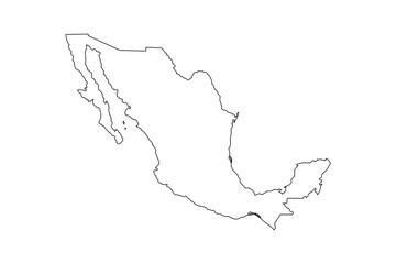 black outline of Mexico map