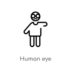 outline human eye vector icon. isolated black simple line element illustration from people concept. editable vector stroke human eye icon on white background