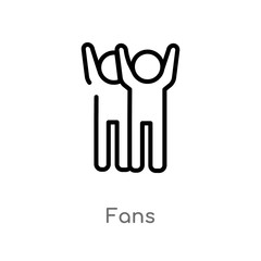 Obraz premium outline fans vector icon. isolated black simple line element illustration from people concept. editable vector stroke fans icon on white background