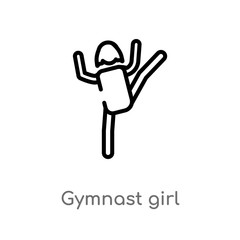 outline gymnast girl vector icon. isolated black simple line element illustration from people concept. editable vector stroke gymnast girl icon on white background