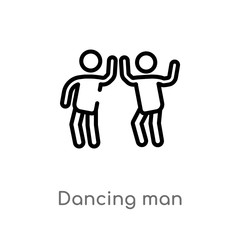 outline dancing man vector icon. isolated black simple line element illustration from people concept. editable vector stroke dancing man icon on white background