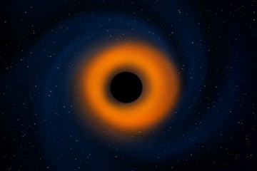 Illustration design of Black Hole in a distance galaxy