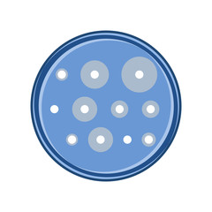 Antibiotic sensitivity analysis of bacteria in petry dish, vector flat design.