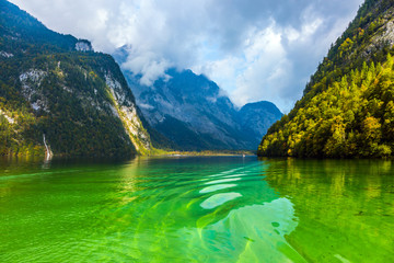 Clear and clear water of a mountain lake