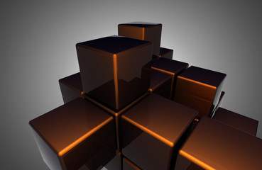 abstract cubes background. 3d illustrationa