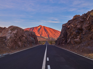 A Spectacular view to the Pico del Teide volcano in Tenerife national park, Canary Island, Spain