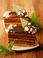 Chocolate sponge cake.