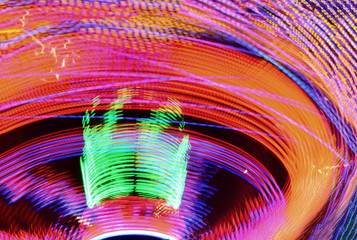 Close up of carousel lights at Grantham Mid Lent Fair © Carla Nascimento