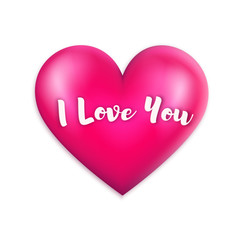 Pink 3d i love you heart