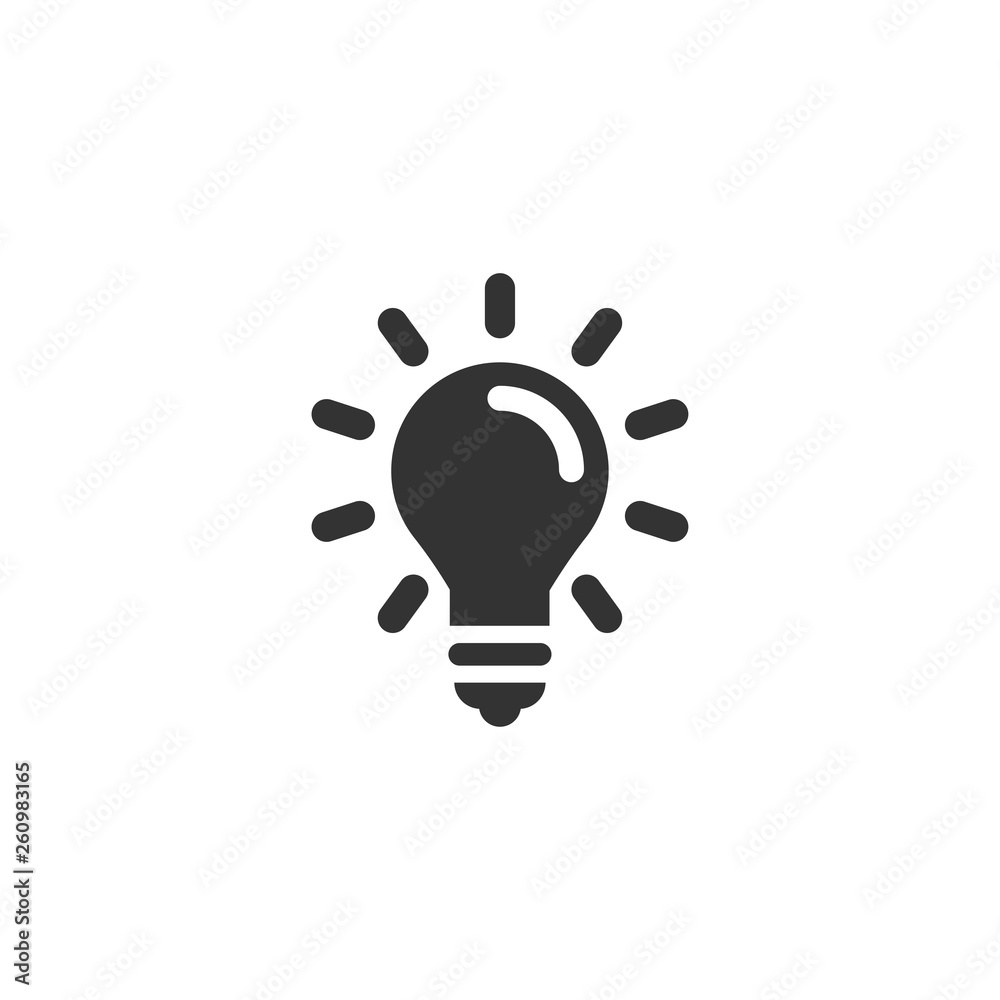 Wall mural Light bulb icon in simple design