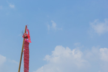 Red Firecrackers on blue sky