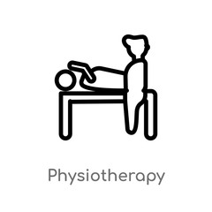 outline physiotherapy vector icon. isolated black simple line element illustration from people concept. editable vector stroke physiotherapy icon on white background