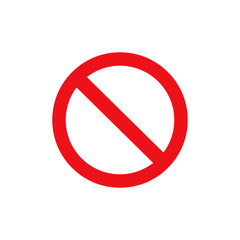 Obraz na płótnie Canvas Stop sign vector red icon. Vector warning or no entry forbidden circle and line symbol isolated on transparent background