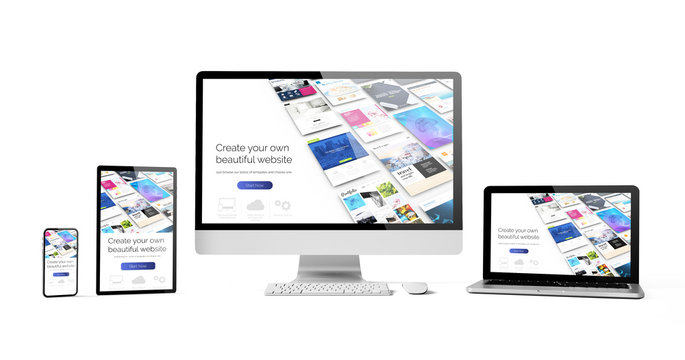 responsive devices isolated design website builder