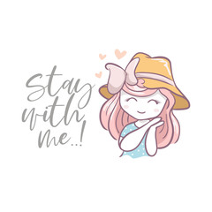 illustration of Beautiful girl with quote vector