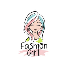 illustration of Beautiful girl with quote vector