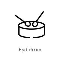 outline eyd drum vector icon. isolated black simple line element illustration from religion-2 concept. editable vector stroke eyd drum icon on white background