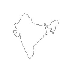 Map black outline India