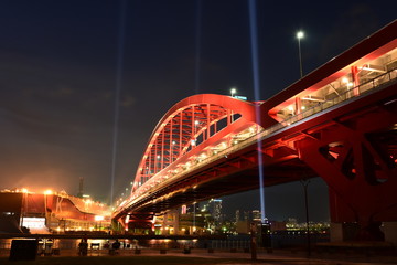 Fototapeta na wymiar 神戸大橋、ライトアップ