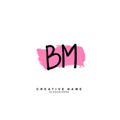 B M BM Initial logo template vector.