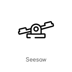 outline seesaw vector icon. isolated black simple line element illustration from science concept. editable vector stroke seesaw icon on white background